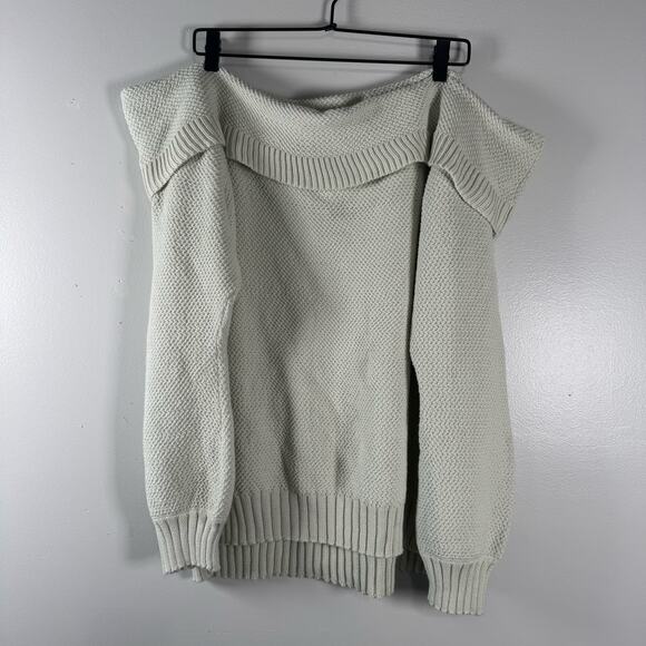 NWT Lane Bryant Off-the-Shoulder Cable Knit Sweater Green Warm Comfy Size 22/24 - Picture 3 of 8